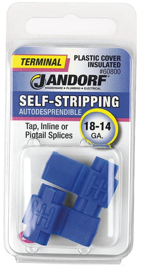 Jandorf Terminal, 18 to 14 AWG Wire, Plastic Insulation, Blue #60800 Jandorf