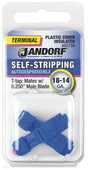 Jandorf Terminal, 18 to 14 AWG Wire, Plastic Insulation, Copper Contact, Blue #60799 Jandorf
