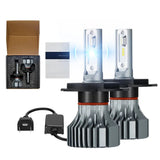 H4/9003/HB2 LED Headlight Bulbs 120W 6500K ‎‎22000LM White Dual-function 2Pcs
