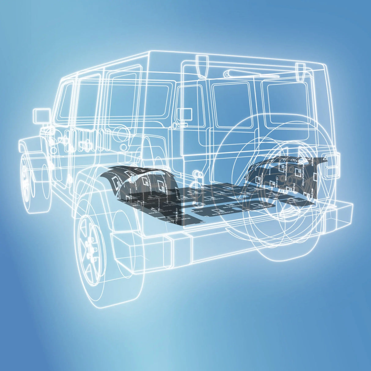 SoundSkins | 2007-2018 Jeep Wrangler JK Trunk Sound Deadening Vehicle Specific Kit | SSK-WJKTRUNK | 3 Layers (Acoustic Foam, Foil, Rubber Butyl), 18 sq ft SoundSkins Global