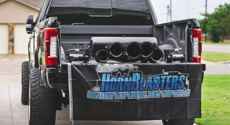 HornBlasters Black Train Logo Flag