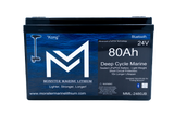 24V 80Ah Lithium Bluetooth Marine Trolling Battery "Kong"