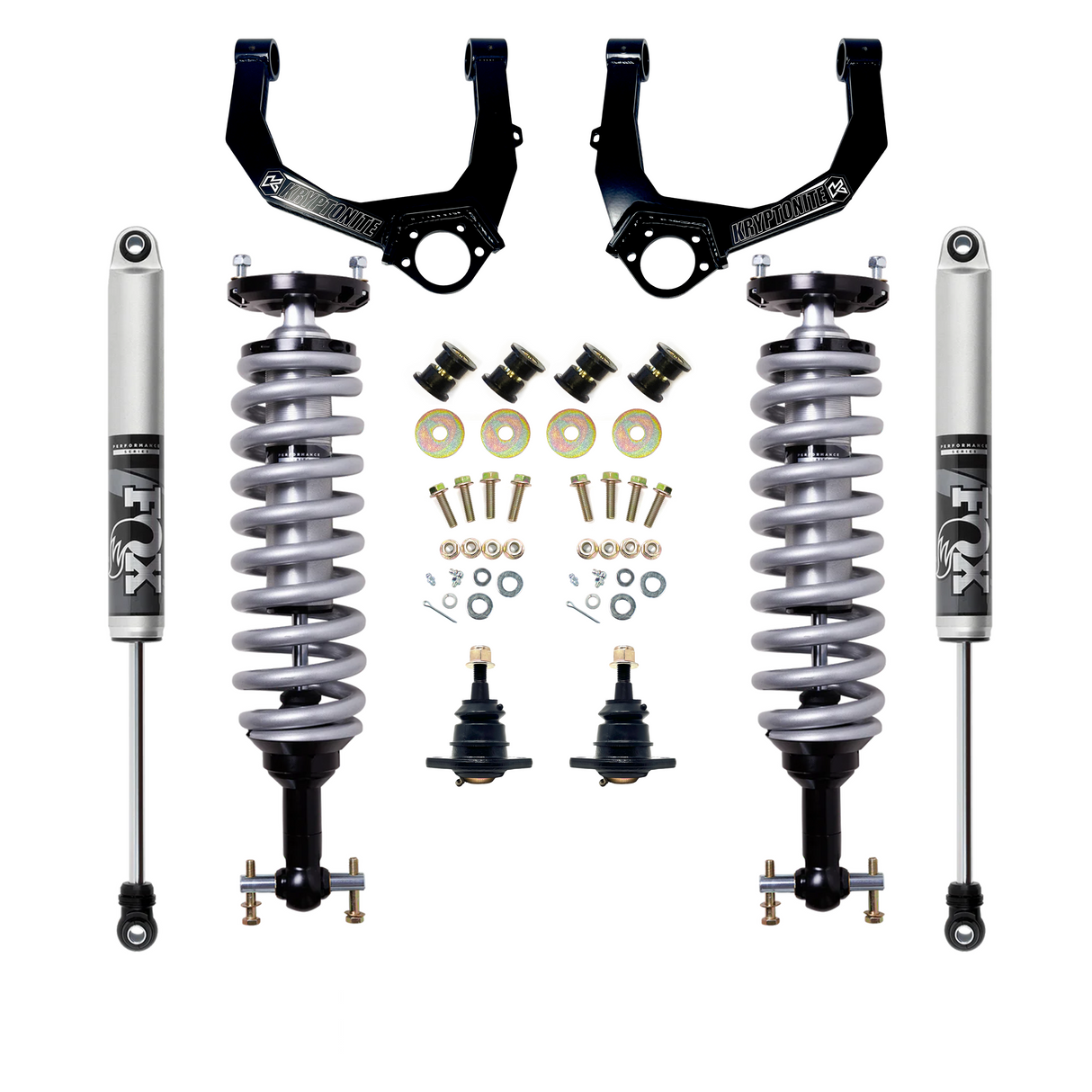 KRYPTONITE STAGE 3 LEVELING KIT WITH FOX 2.5 SHOCKS FOR 1/2 TON 6 LUG TRUCKS 2019+ AT4/TRAIL BOSS