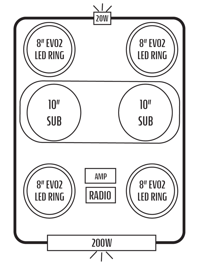 2020+ Kawasaki Teryx KRX 1000 Stereo Tops (2-Seat)