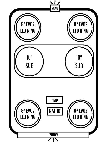 2023+ Kawasaki Teryx KRX 4 1000 Stereo Tops (4-Seat)