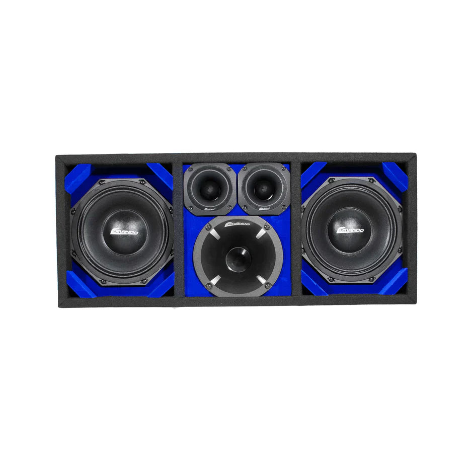 KTPON-208BLACK / DUAL 8" BLUE/BLACK COMANDO