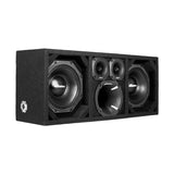 KTPON-208FULLBK / DUAL 8" BLACK/BLACK LOADED PORTED BOX (With Tweeters + Driver) COMANDO