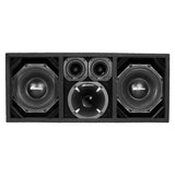 KTPON-208FULLBK / DUAL 8" BLACK/BLACK LOADED PORTED BOX (With Tweeters + Driver) COMANDO