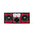 KTPON-208RED / DUAL 8'' RED/BLACK ENCLOSED LOADED PORTED BOX (Tweeters + Driver) COMANDO