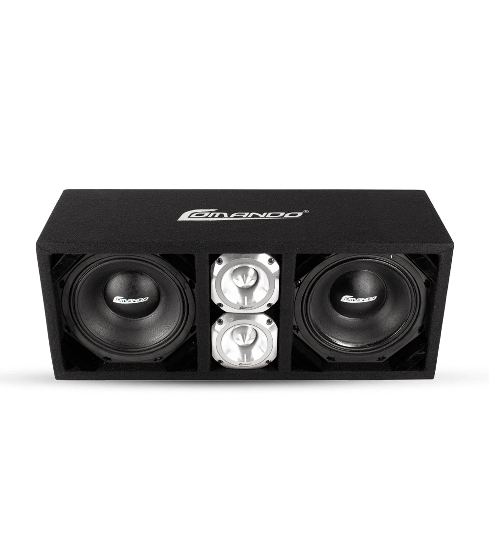 KTPONV2-208BLACK / DUAL 8" BLACK LOADED PORTED BOX + 2 TWEETER Comando Audio Inc.