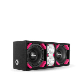 KTPONV2-208PINK / DUAL 8" PINK LOADED PORTED BOX + 2 TWEETER COMANDO