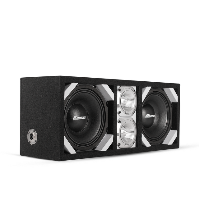KTPONV2-208WHITE / DUAL 8" WHITE LOADED PORTED BOX + 2 TWEETER Comando Audio Inc.