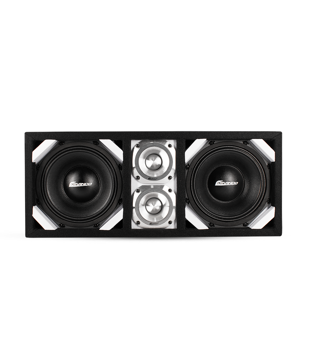 KTPONV2-208WHITE / DUAL 8" WHITE LOADED PORTED BOX + 2 TWEETER Comando Audio Inc.