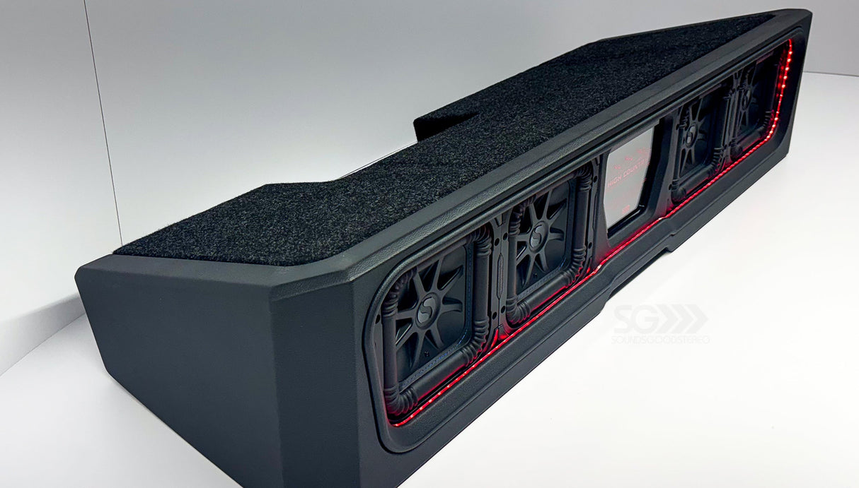 Custom Kicker Four L7S 8-inch Front-Firing Vented Sub Enclosure: 2019–2026 GMC & Chevy Sounds Good Stereo
