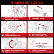 H13/9008 LED Headlight Bulbs 60W 6500K ‎‎18000LM White Dual-function 2Pcs Flashark