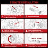 9007/HB5 LED Headlight Bulbs 100W 6500K ‎‎14000LM White 2Pcs Dual-function