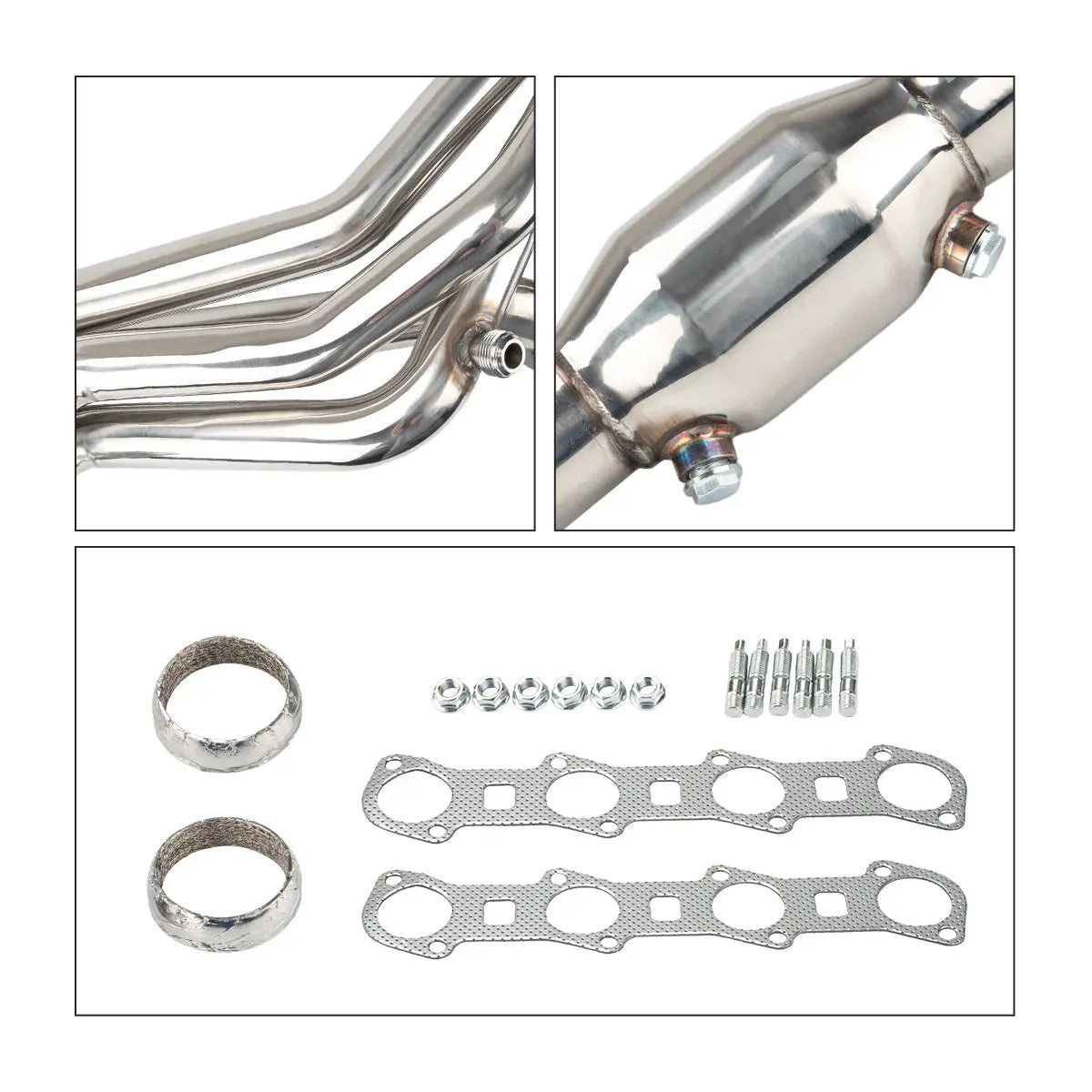 Exhaust Header for 1997-2004 Ford F-150(Incl. 2004 Heritage) / F-250 5.4L V8 O2/EGR Compatible Flashark