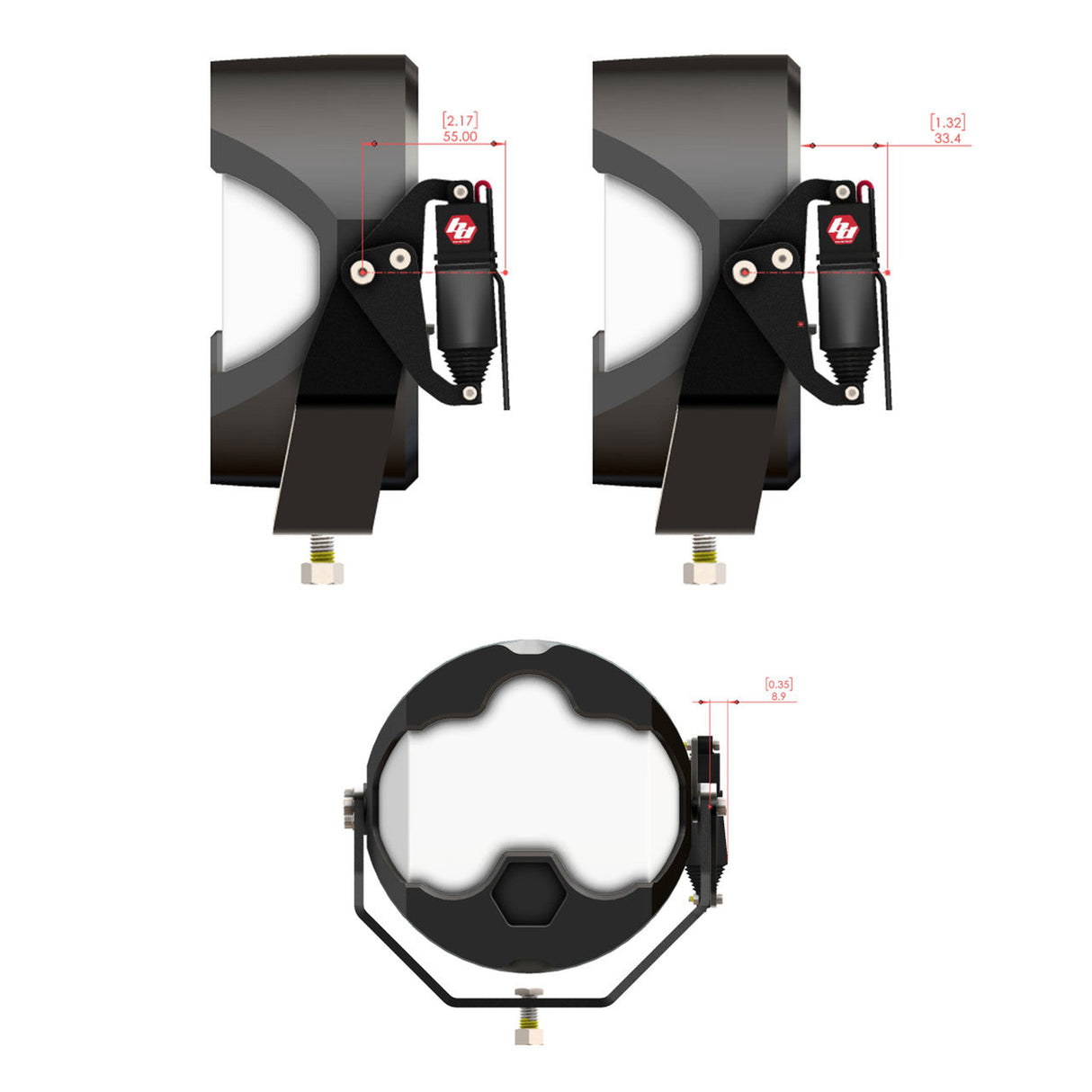 Reflex Light Actuator Kit- LP4/LP6/LP9/XL-M Housing - Universal Baja Designs