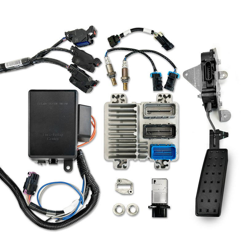 GM LS Compatible 427 c.i. Pro-Series Engine and T56 Manual Transmission - 830 Horsepower - Standard Edition Builder Series - Black Pulley Kit - Holley Terminator X EFI System