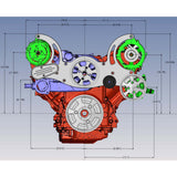 GM LS Compatible Front Accessory Drive - Full Serpentine with Alternator | AC | Power Steering | Water Pump | Brackets and Bolts