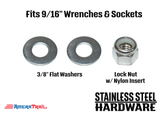 Stainless Steel Bolt 3/8 x 2", Hex Head - Available w/ Nut and Washer Hardware