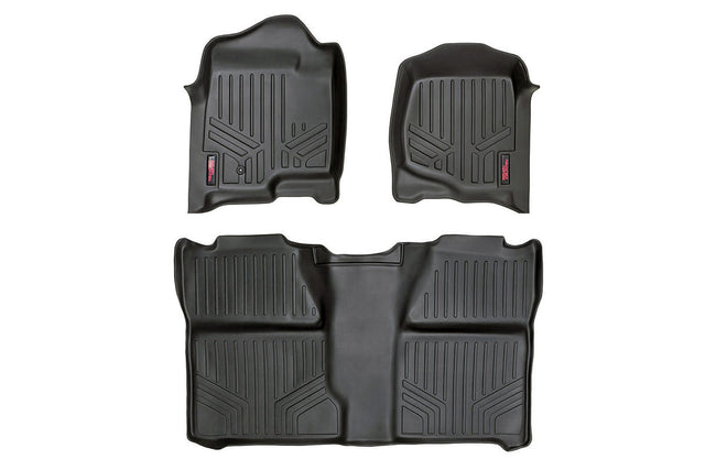 Floor Mats FR & RR Crew Cab Silverado/Sierra 1500/2500HD (07-14) Rough Country