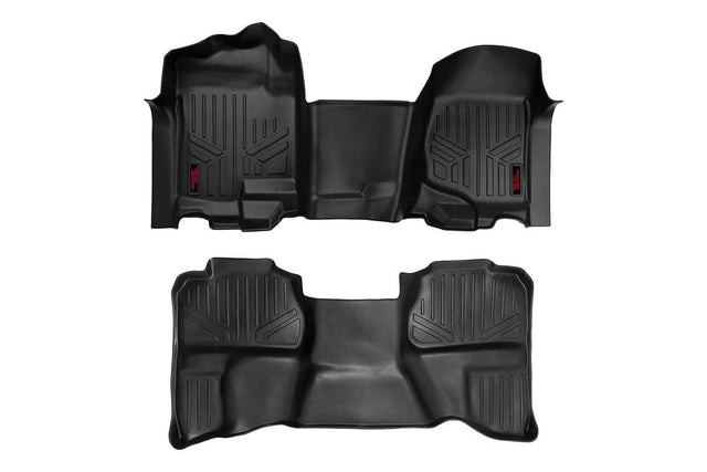Floor Mats FR & RR OV Hump Ext Cb Silverado/Sierra 1500/2500HD (07-14) Rough Country