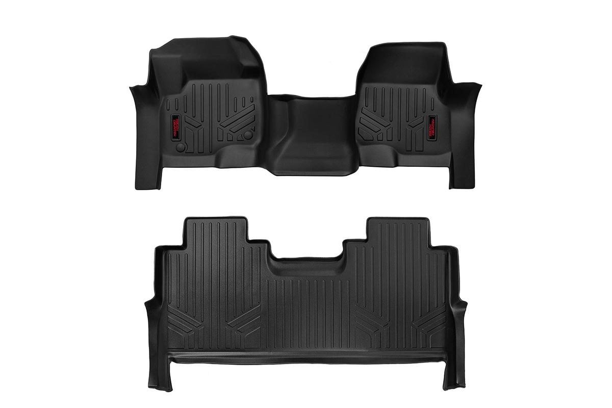 Floor Mats FR & RR FR Bench Ford F-250/F-350 Super Duty 2WD/4WD (17-26) Rough Country