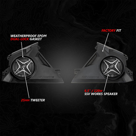 2024-2026 Can-Am® Maverick R, Phase-4 A-Spec 800watt 5-Speaker System