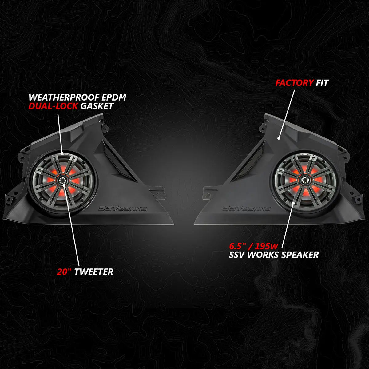 2024-2026 Can-Am® Maverick R, Phase-6 K-Spec 1400watt 6-Speaker Stereo System with Kicker Horns SSV Works
