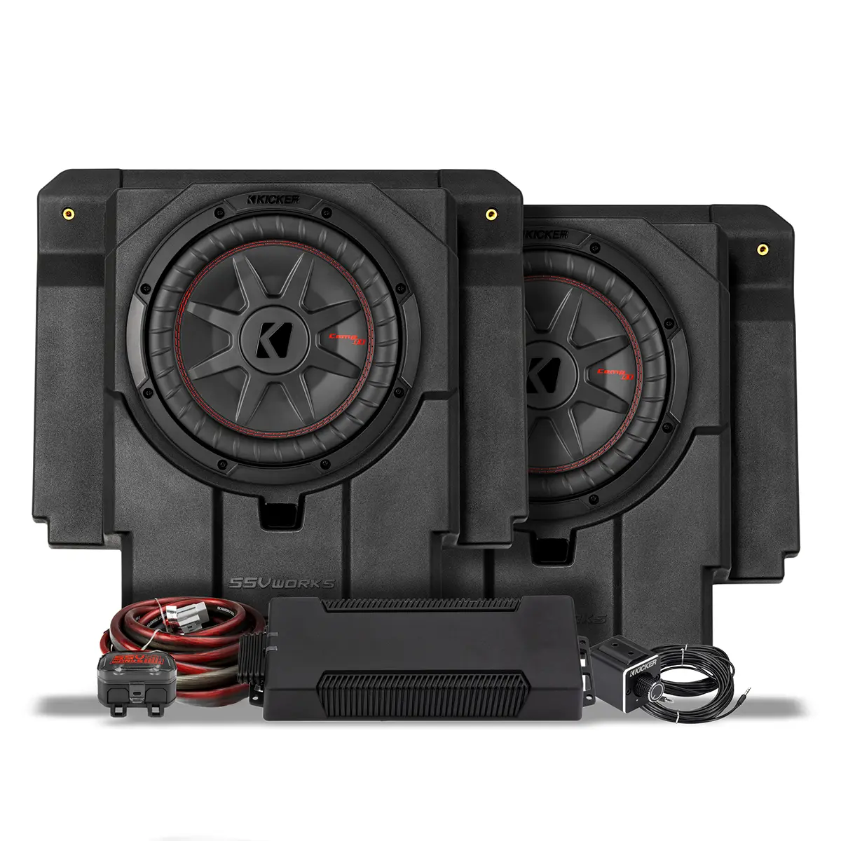 2024-2026 Can-Am® Maverick R 4-Seater Rear-Seat Plug-&-Play Dual-Subwoofer Add-On Kit SSV Works