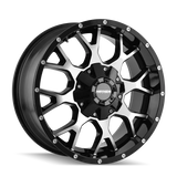 Mayhem Warrior 8015 part 8015-2937B gloss black machined face - front face view