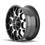 Mayhem Warrior 8015 part 8015-2937B gloss black machined face - angled profile view