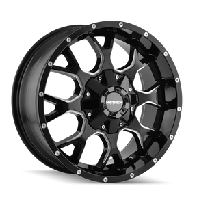 Mayhem Warrior 8015 part 8015-2952M gloss black milled spokes - front face view