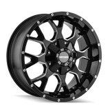 Mayhem Warrior 8015 part 8015-2137M gloss black milled spokes - front face view