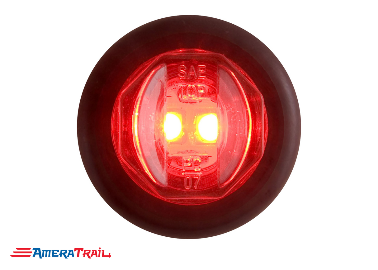 Round Red LED Flush Mount 3/4" Side Marker, Optronics