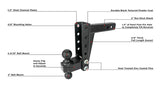 Bulletproof Medium Duty 6" Drop or Rise Hitch - 2" Box Steel Shank
