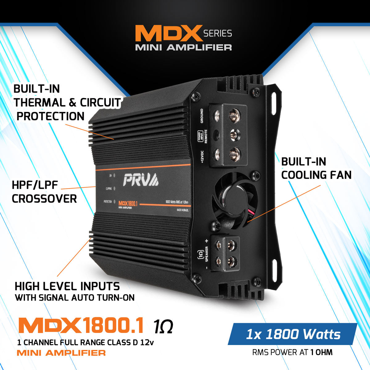 PRV MDX1800.1 1 Ohm Amplifier PRV Audio