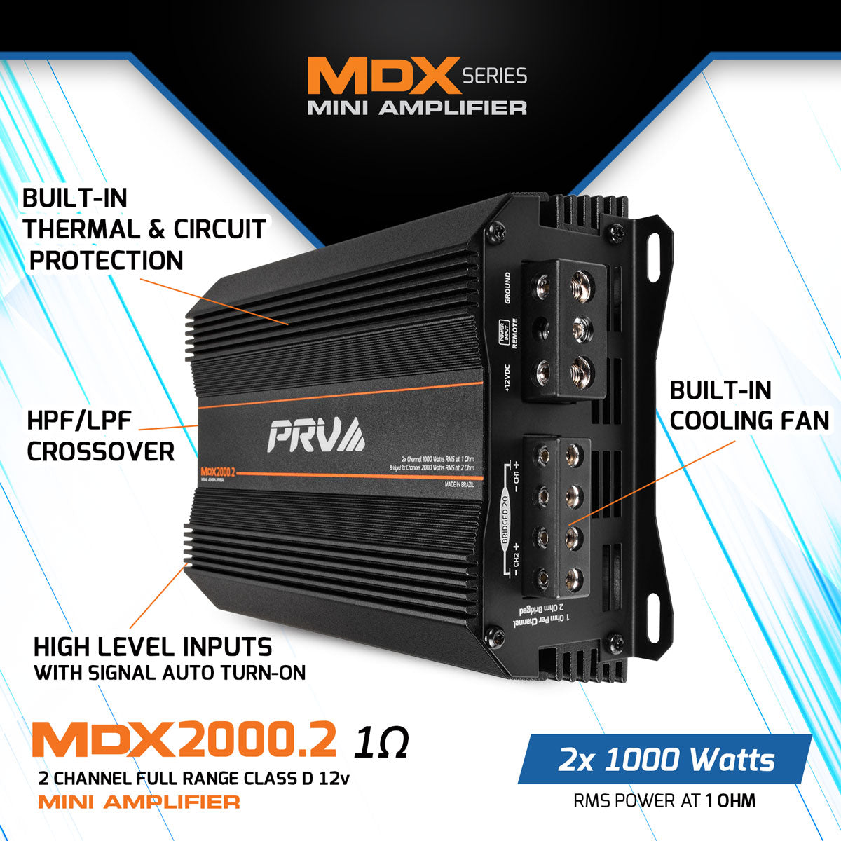 PRV MDX2000.2 1 Ohm Amplifier PRV Audio