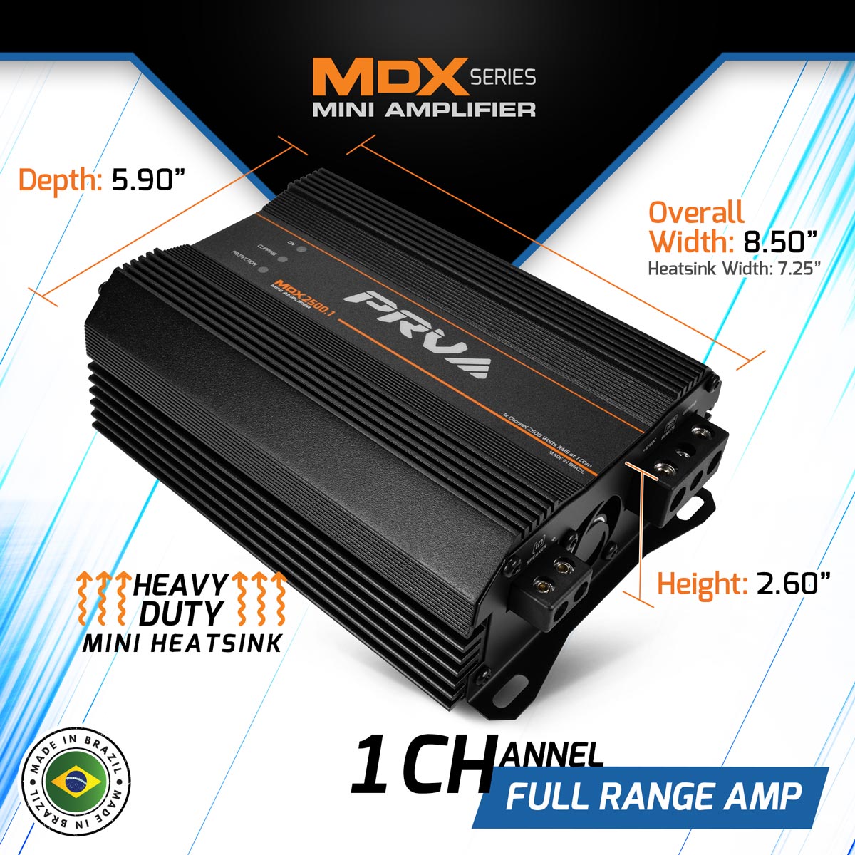 PRV Audio MDX2500.1 1 Ohm Mini 1 Channel Car Amplifier