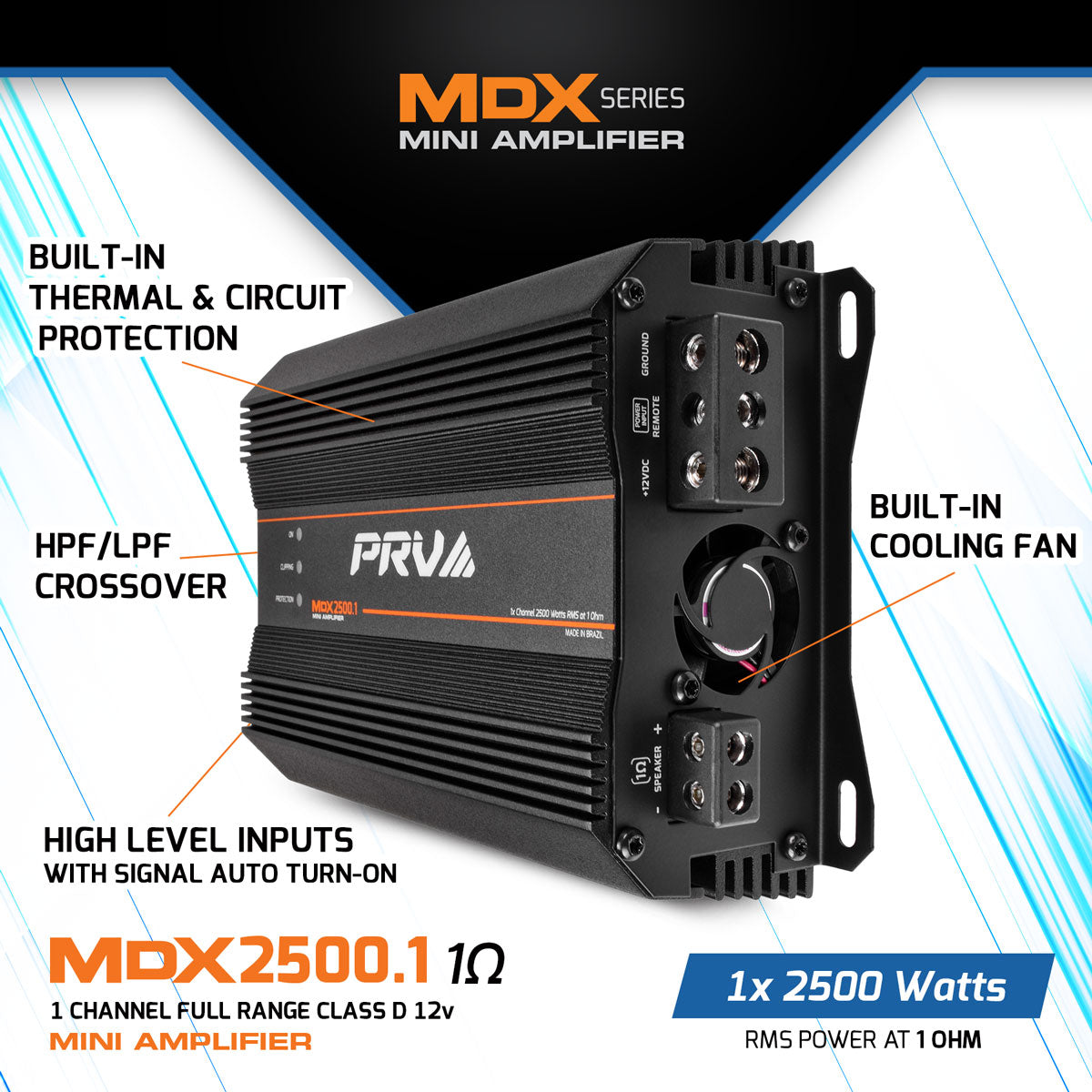 PRV MDX2500.1 1 Ohm Amplifier PRV Audio