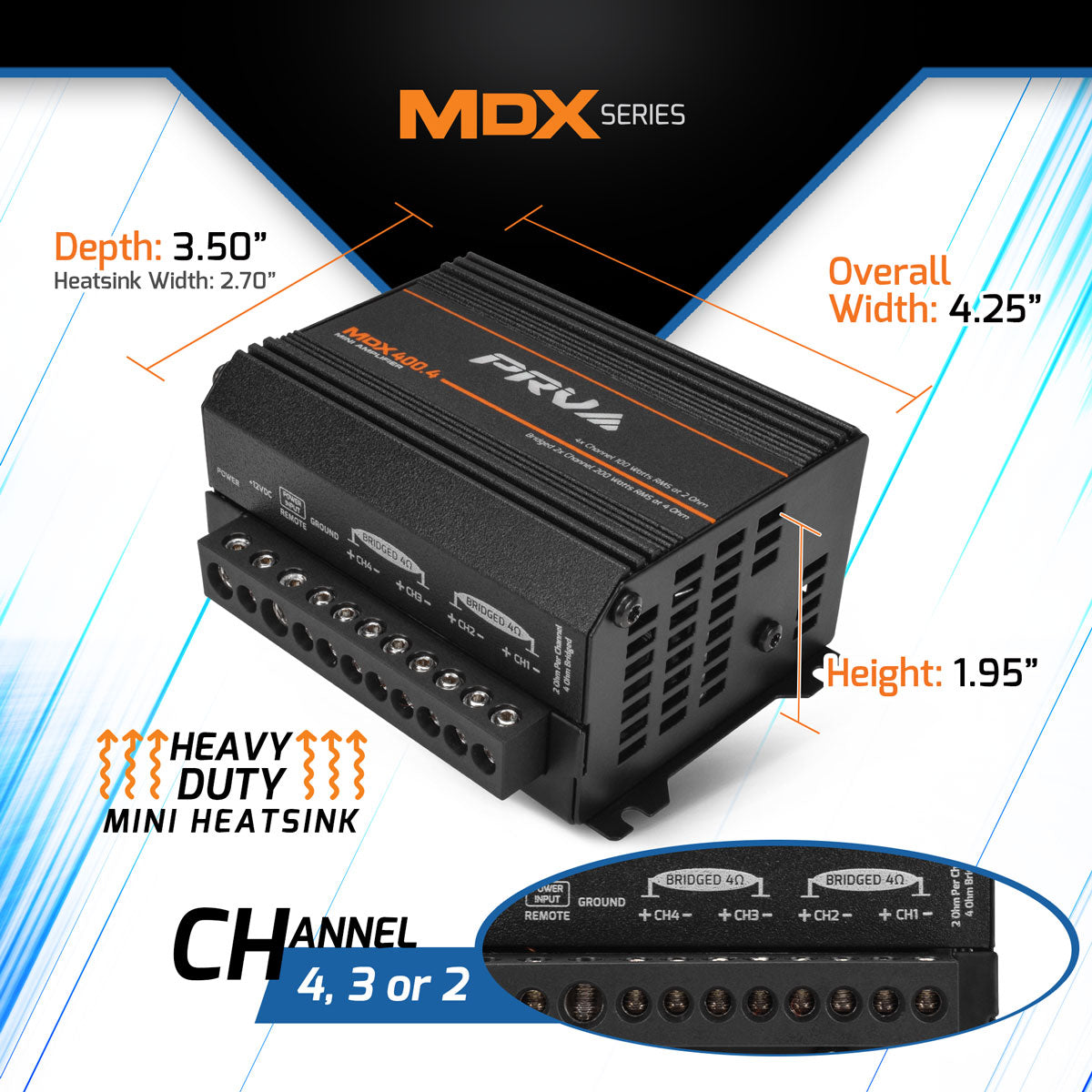 PRV MDX400.4 2 Ohm Amplifier PRV Audio