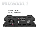 PRV Audio MDX6000.1 0.5 Ohm Compact Mini 1-Channel Full Range Amplifier