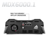 PRV Audio MDX6000.1 | 6000W RMS Full Range Monoblock Amplifier 0.5 Ohm