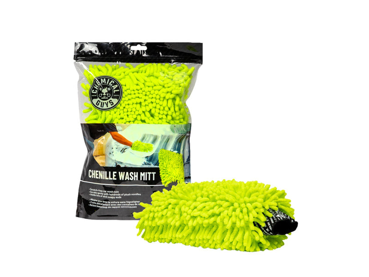 MIC493 Chemical Guys Chenille Premium Scratch-Free Microfiber Wash Mitt Green Chemical Guys