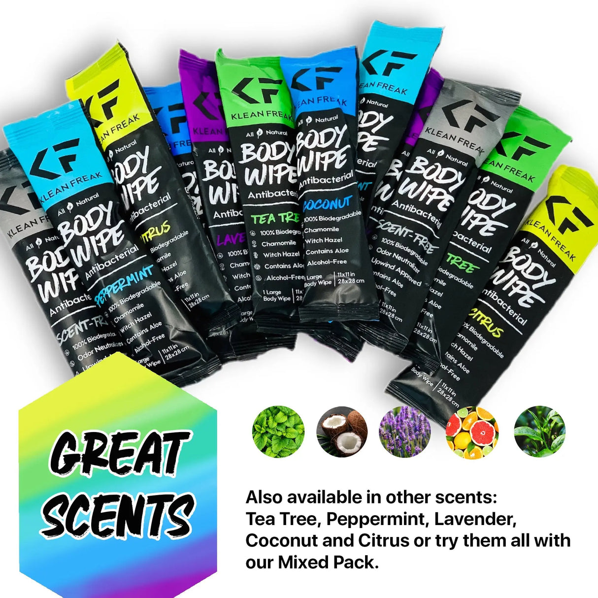 Body Wipes - 12 Pack Klean Freak