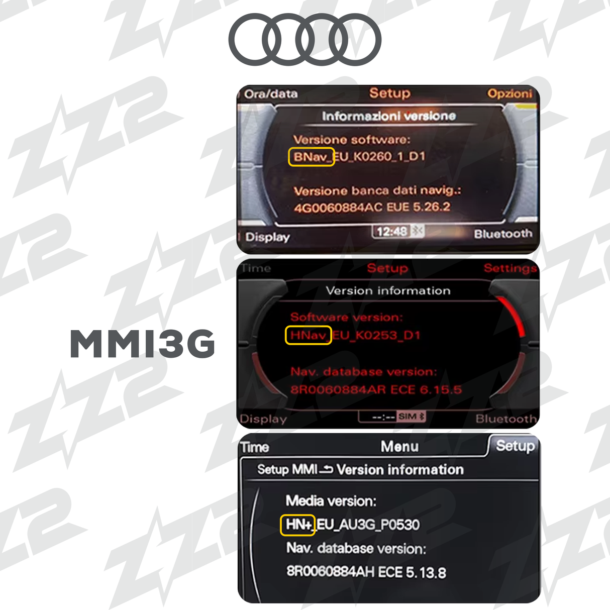 8.9" DIZZPLAY for AUDI Q5 (8R) 2008-2017 equipped with the 3G MMI system - LHD ZZ2