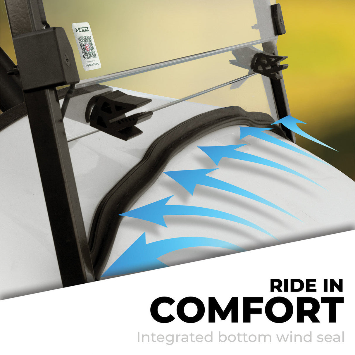 MODZ Windshield for Club Car Golf Carts - Fits Precedent, Onward, Tempo, DS (1982-2000)