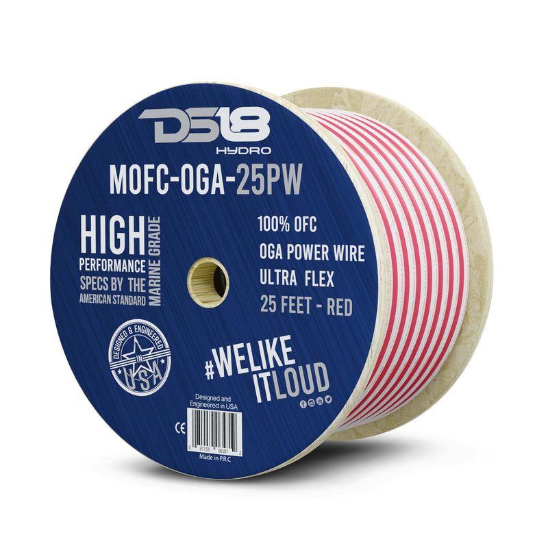 0-GA Marine Grade Tinned 100% Copper OFC Power Wire -25 Feet