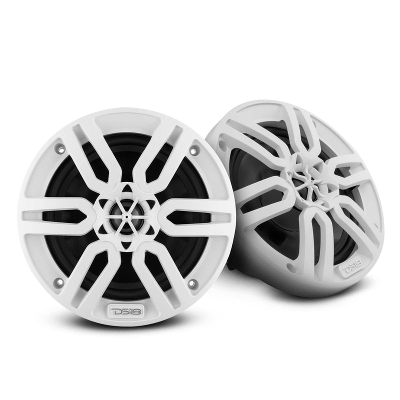 DS18 Golf Cart Package - 2 x 4” Marine Speakers + 1x 2 CH Amplifier + 1 x AMPKIT8 + 1 x ENSBTRC-SQ, BLACK or WHITE.